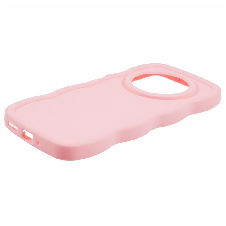 TPU Case For Xiaomi Redmi 14C 4G / 14R 5G / Poco C75 4G Protective Phone Cover Unique Curly Wave Frame - Pink