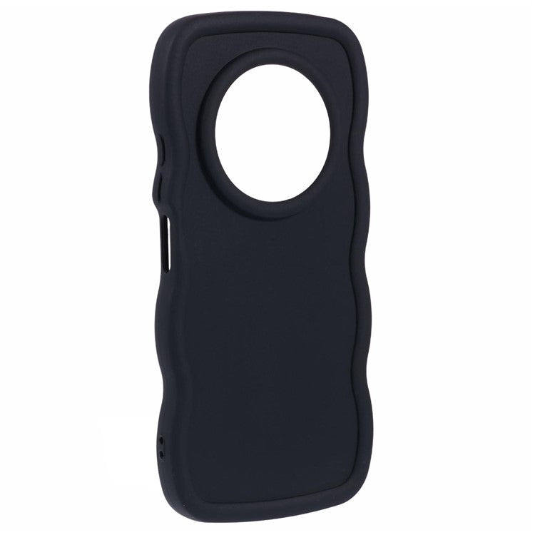 TPU Case For Xiaomi Redmi 14C 4G / 14R 5G / Poco C75 4G Protective Phone Cover Unique Curly Wave Frame - Black