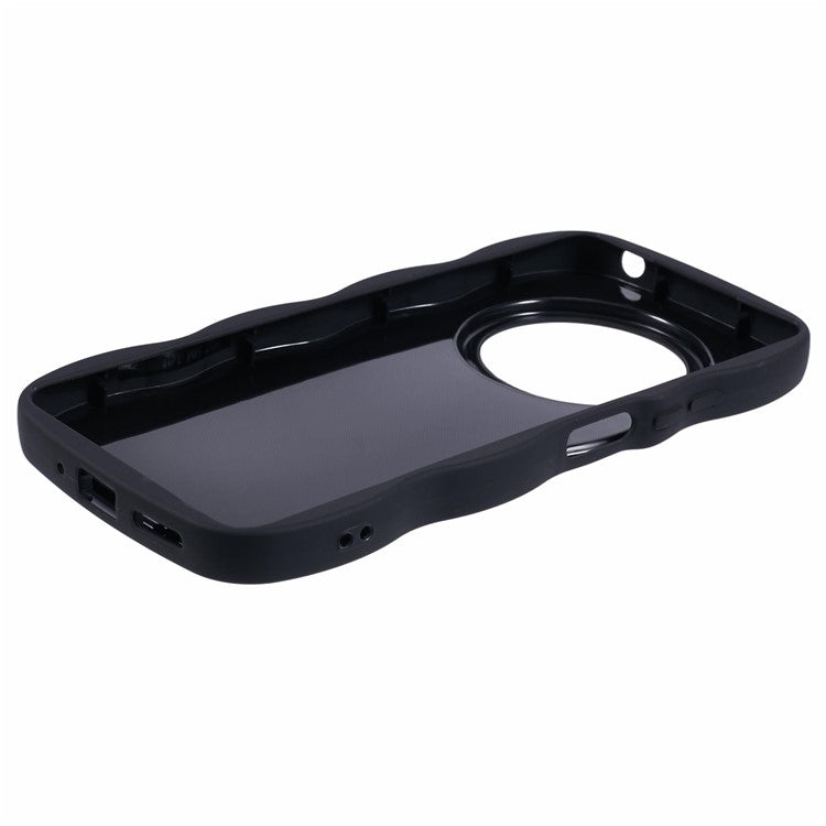 TPU Case For Xiaomi Redmi 14C 4G / 14R 5G / Poco C75 4G Protective Phone Cover Unique Curly Wave Frame - Black