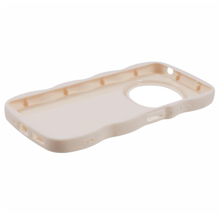 TPU Case For Xiaomi Redmi 14C 4G / 14R 5G / Poco C75 4G Protective Phone Cover Unique Curly Wave Frame - White