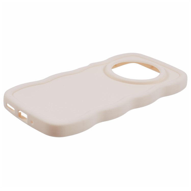 TPU Case For Xiaomi Redmi 14C 4G / 14R 5G / Poco C75 4G Protective Phone Cover Unique Curly Wave Frame - White