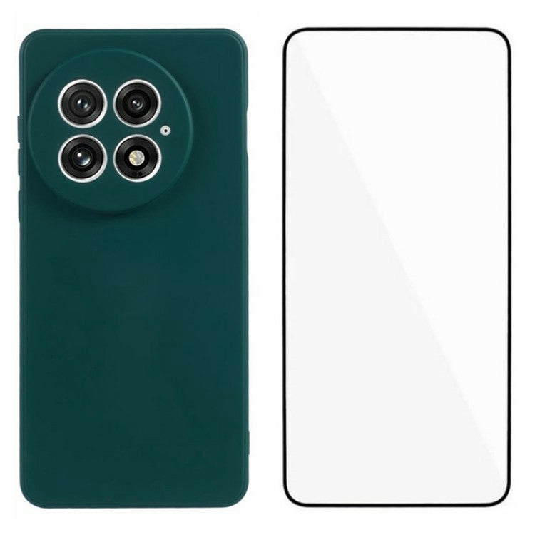 WANLONFENG RB2 Series for OnePlus 13 Case Soft TPU Phone Cover with Screen Protector - Army Green