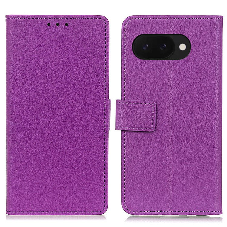 For Google Pixel 9a Case PU Leather Stand Wallet Phone Cover - Purple