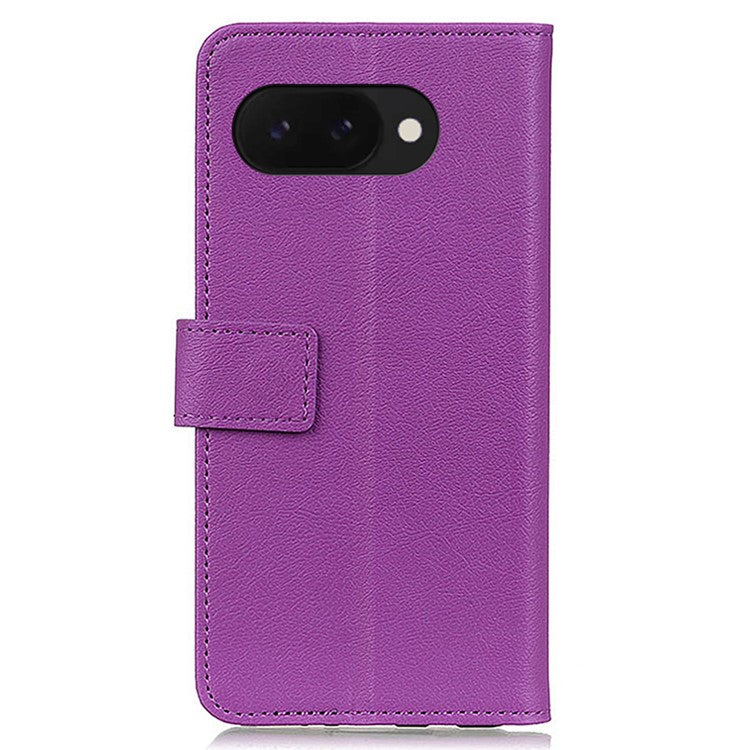 For Google Pixel 9a Case PU Leather Stand Wallet Phone Cover - Purple