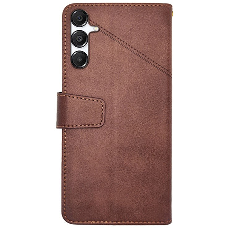 IDEWEI For Samsung Galaxy A36 5G / A56 5G Case Leather Wallet Phone Cover Stand Calf Texture - Coffee