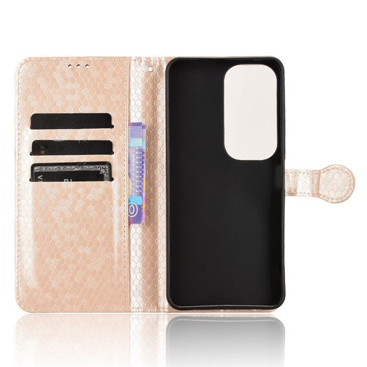 For vivo Y19s 4G Wallet Case Dot Pattern Imprint PU Leather Phone Cover - Rose Gold