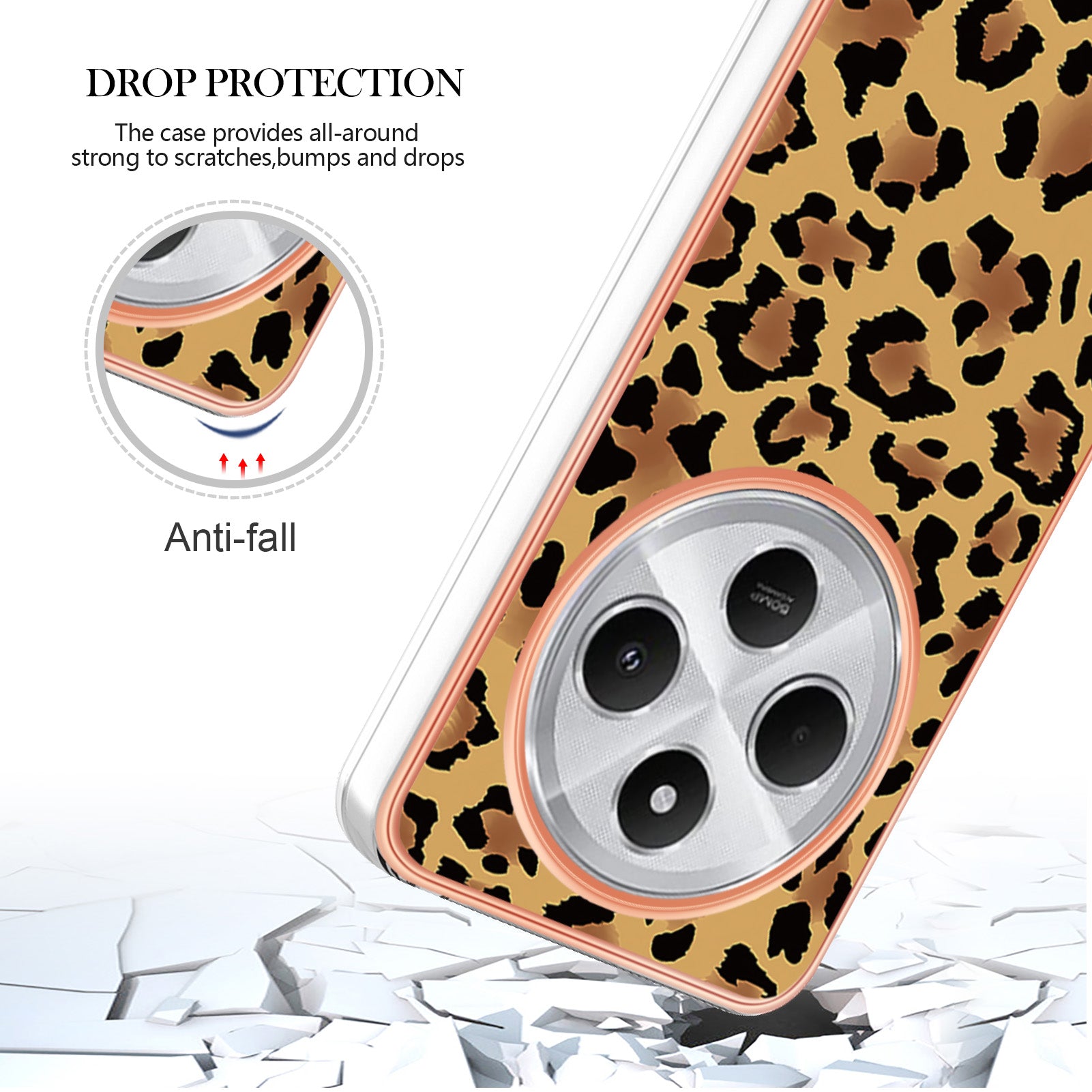 For Xiaomi Redmi 14R 5G / Xiaomi Poco C75 4G / Xiaomi Redmi 14C 4G Case IMD-D Pattern Printing 2.0mm TPU Phone Back Cover - Leopard Print