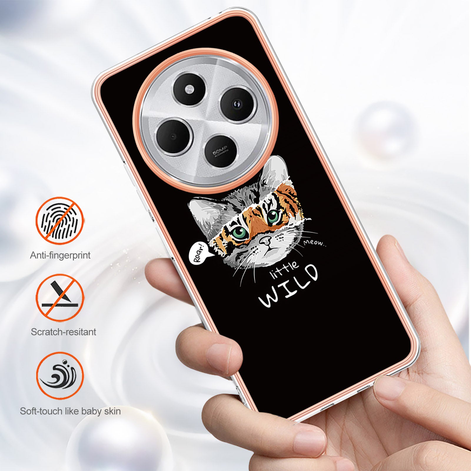 For Xiaomi Redmi 14R 5G / Xiaomi Poco C75 4G / Xiaomi Redmi 14C 4G Case IMD-D Pattern Printing 2.0mm TPU Phone Back Cover - Cat / Tiger