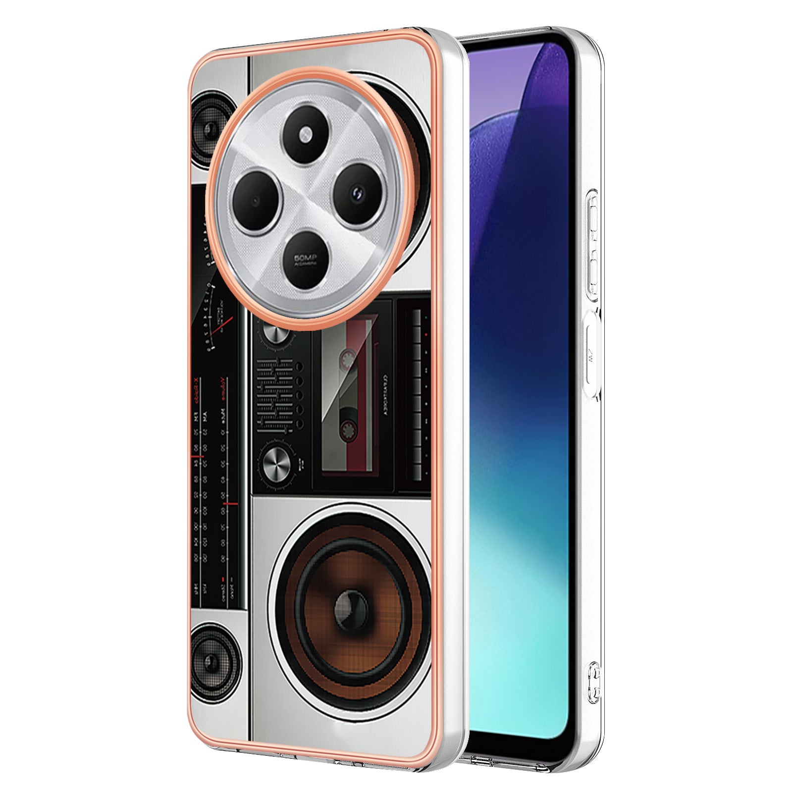 For Xiaomi Redmi 14R 5G / Xiaomi Poco C75 4G / Xiaomi Redmi 14C 4G Case IMD-D Pattern Printing 2.0mm TPU Phone Back Cover - Radio