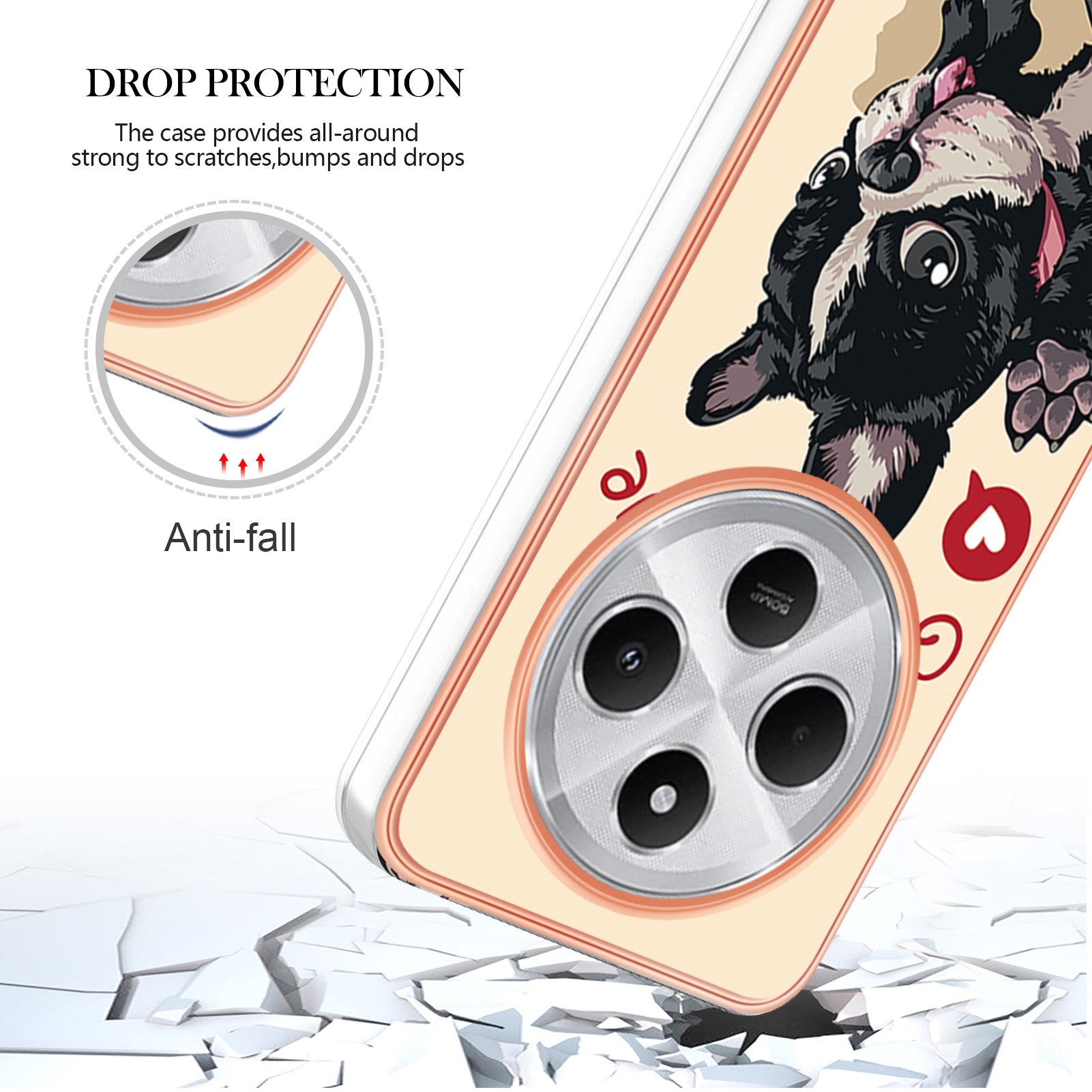 For Xiaomi Redmi 14R 5G / Xiaomi Poco C75 4G / Xiaomi Redmi 14C 4G Case IMD-D Pattern Printing 2.0mm TPU Phone Back Cover - Dog