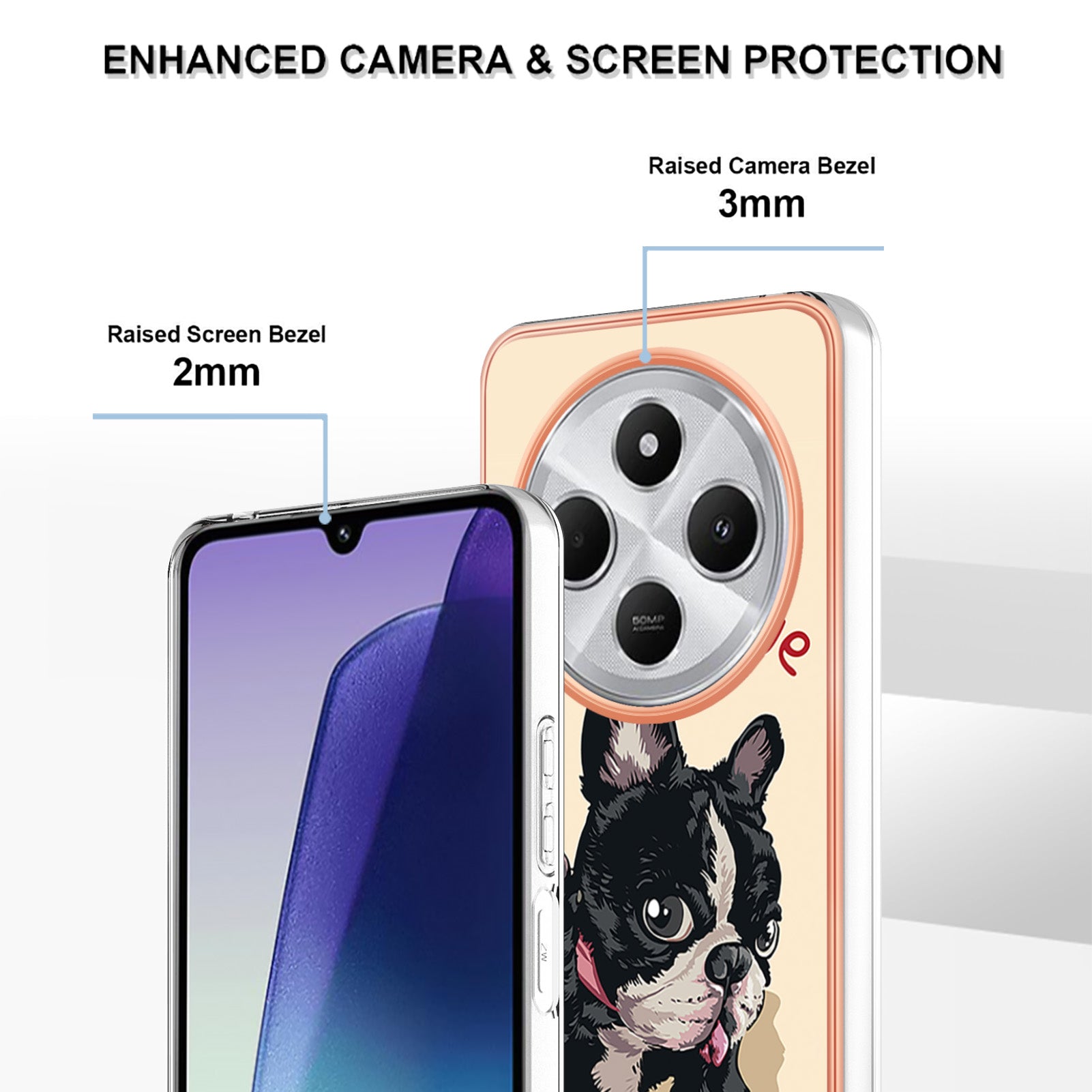 For Xiaomi Redmi 14R 5G / Xiaomi Poco C75 4G / Xiaomi Redmi 14C 4G Case IMD-D Pattern Printing 2.0mm TPU Phone Back Cover - Dog