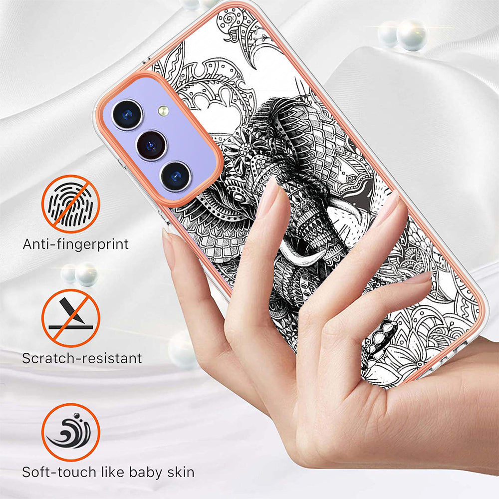 For Samsung Galaxy A16 5G / Galaxy A16 4G Case IMD-D Pattern Printing 2.0mm TPU Phone Back Cover - Totem Elephant