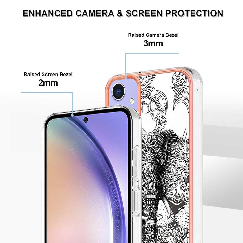 For Samsung Galaxy A16 5G / Galaxy A16 4G Case IMD-D Pattern Printing 2.0mm TPU Phone Back Cover - Totem Elephant