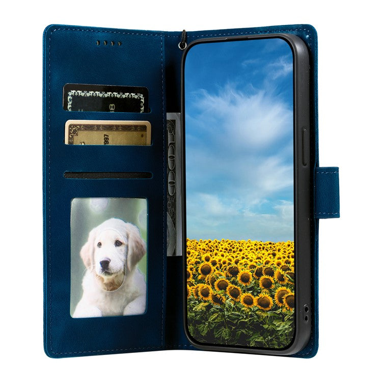 Style 018 Phone Case For Xiaomi Redmi 14C 4G / 14R 5G / Poco C75 4G Imprinted Totem Skin Feel Wallet Leather Cover - Blue