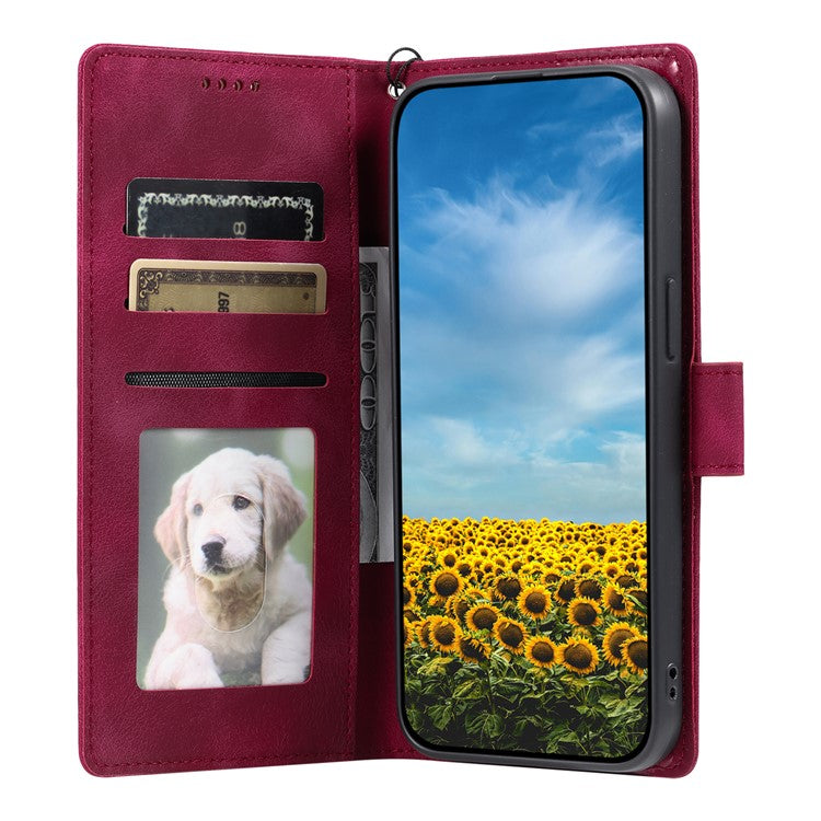 Style 018 Phone Case For Xiaomi Redmi 14C 4G / 14R 5G / Poco C75 4G Imprinted Totem Skin Feel Wallet Leather Cover - Rose