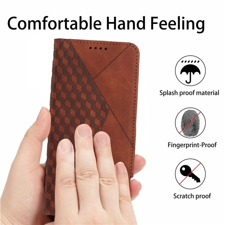 For Google Pixel 9a Phone Cover Imprinted PU Leather Wallet Stand Case - Brown