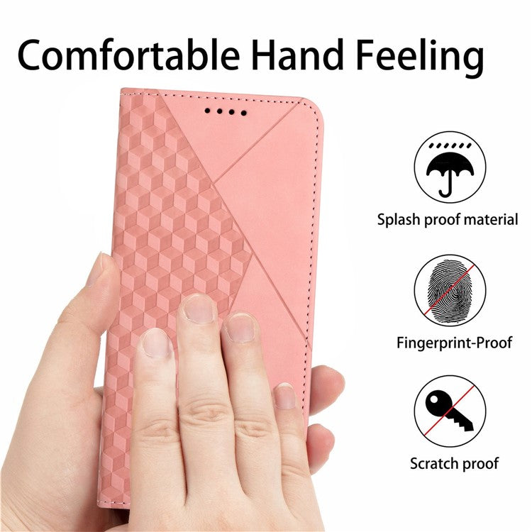 For Google Pixel 9a Phone Cover Imprinted PU Leather Wallet Stand Case - Rose Gold