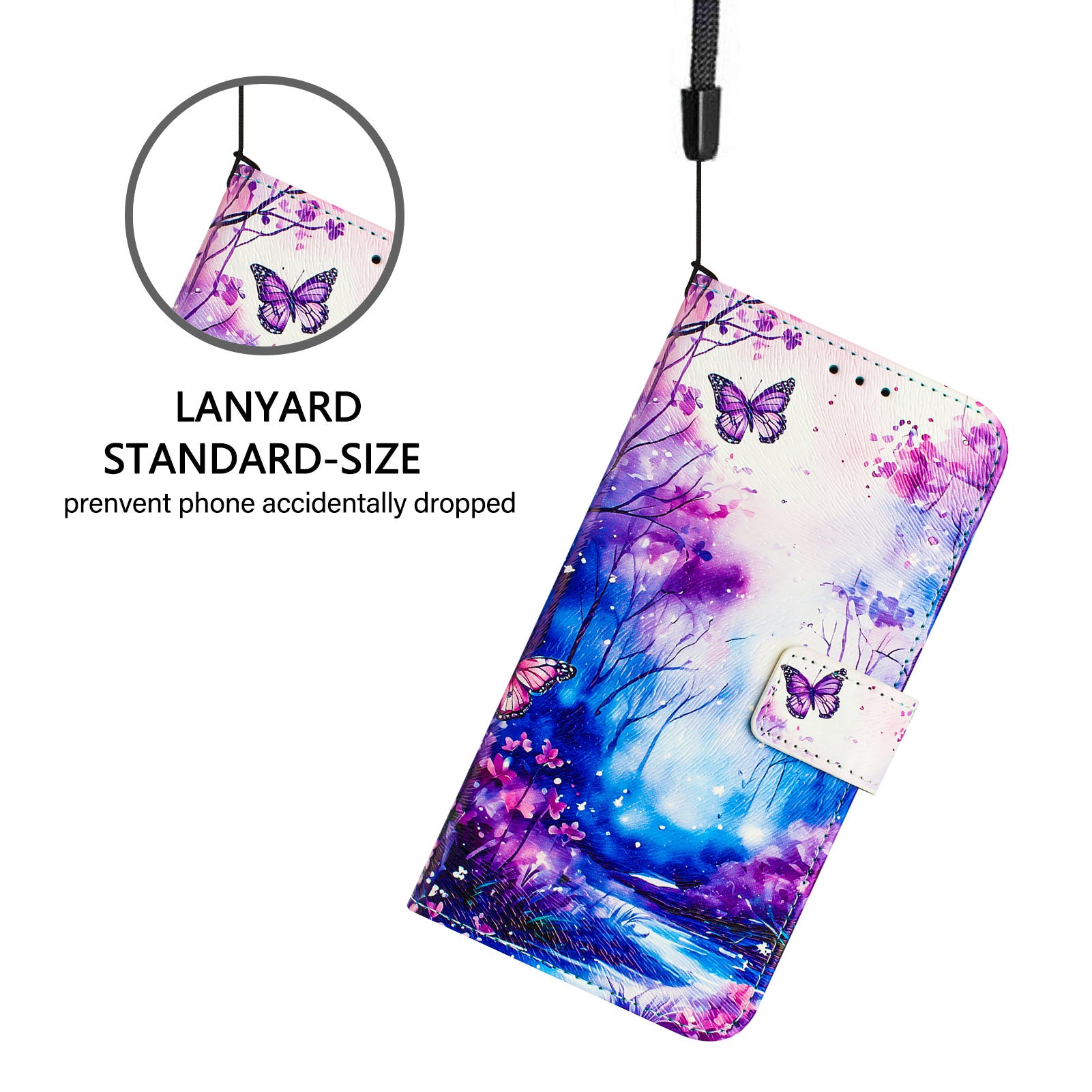 For Samsung Galaxy A06 Case Pattern Printing Wallet Phone Cover with Strap - Dream Valley