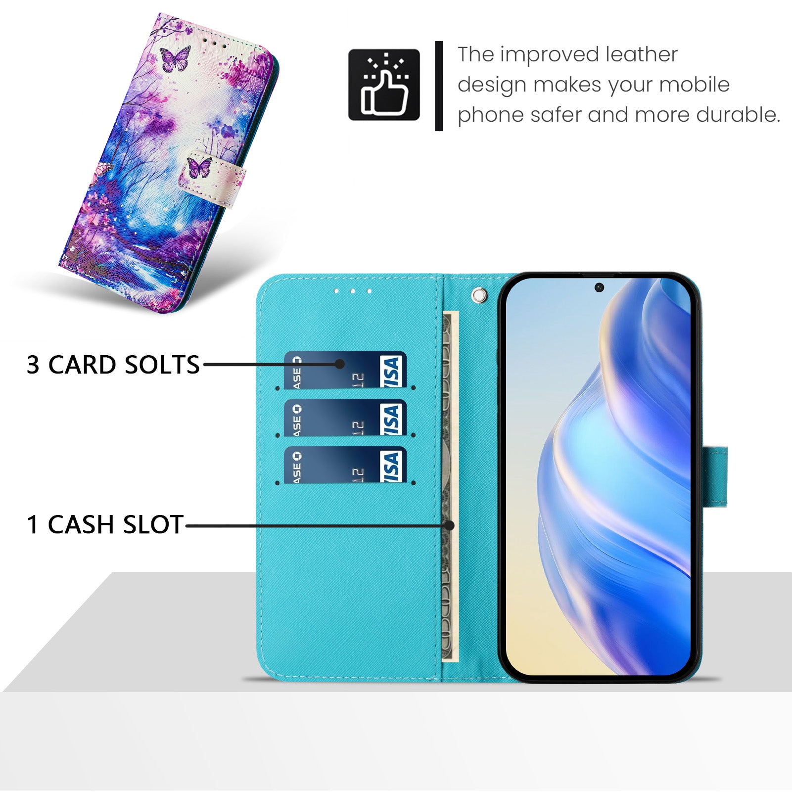 For Samsung Galaxy A06 Case Pattern Printing Wallet Phone Cover with Strap - Dream Valley