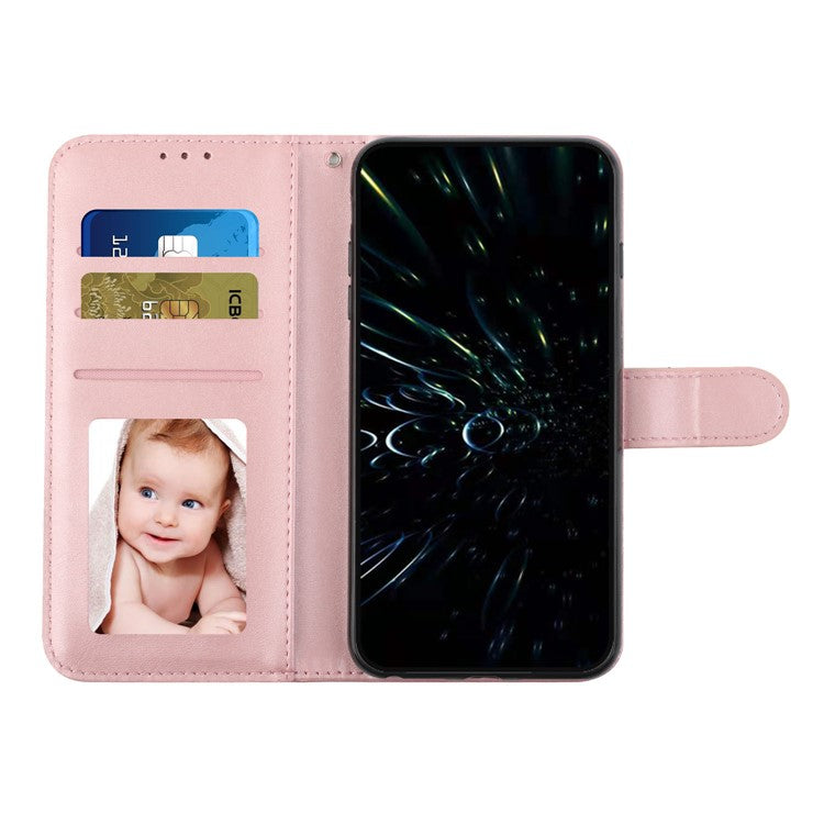 For vivo Y19s 4G Case Stand Flip Protective Leather Phone Cover - Rose Gold