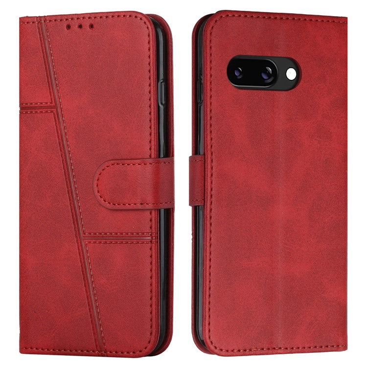 For Google Pixel 9a Case Stand Flip Protective Leather Phone Cover - Red