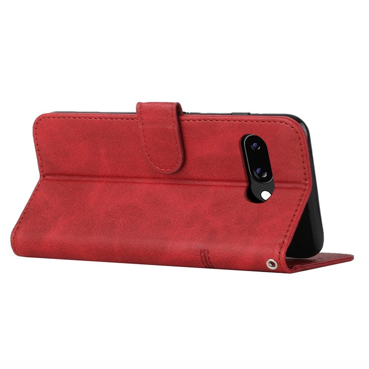 For Google Pixel 9a Case Stand Flip Protective Leather Phone Cover - Red