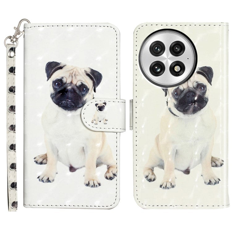 For OnePlus 13 Case 3D Pattern Printed Phone Leather Phone Cover - Dog