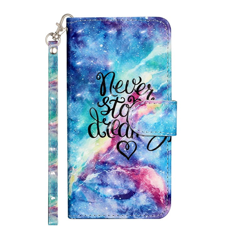 For Google Pixel 9a Case 3D Pattern Printed Phone Leather Phone Cover - Starry Sky