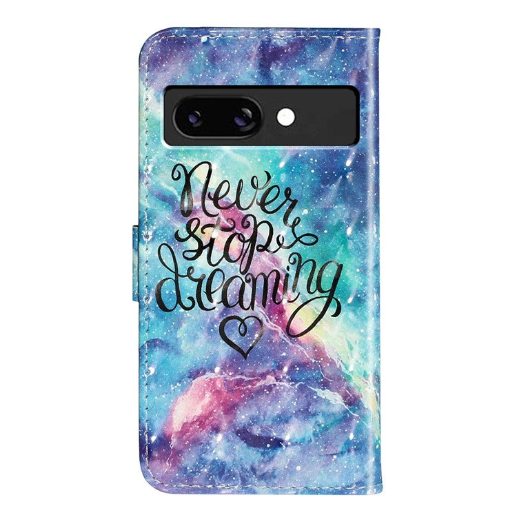 For Google Pixel 9a Case 3D Pattern Printed Phone Leather Phone Cover - Starry Sky