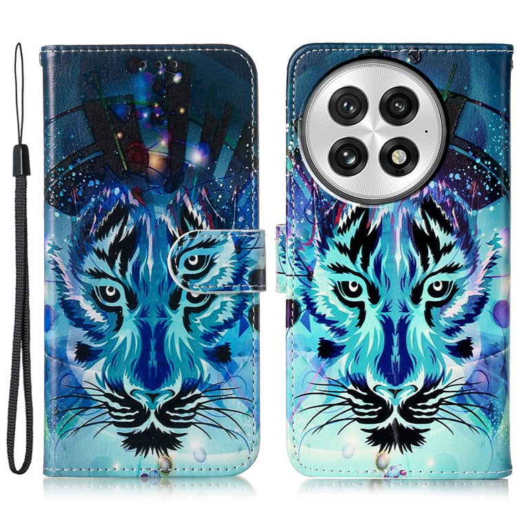 For OnePlus 13 Case Pattern Leather Wallet Phone Cover with Card Holder - Wolf