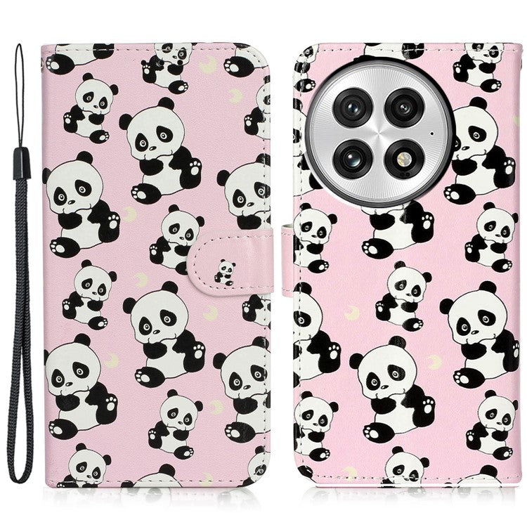 For OnePlus 13 Case Pattern Leather Wallet Phone Cover with Card Holder - Panda