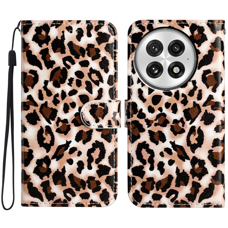 For OnePlus 13 Wallet Case Printed Pattern Design Leather Phone Cover - Leopard Print