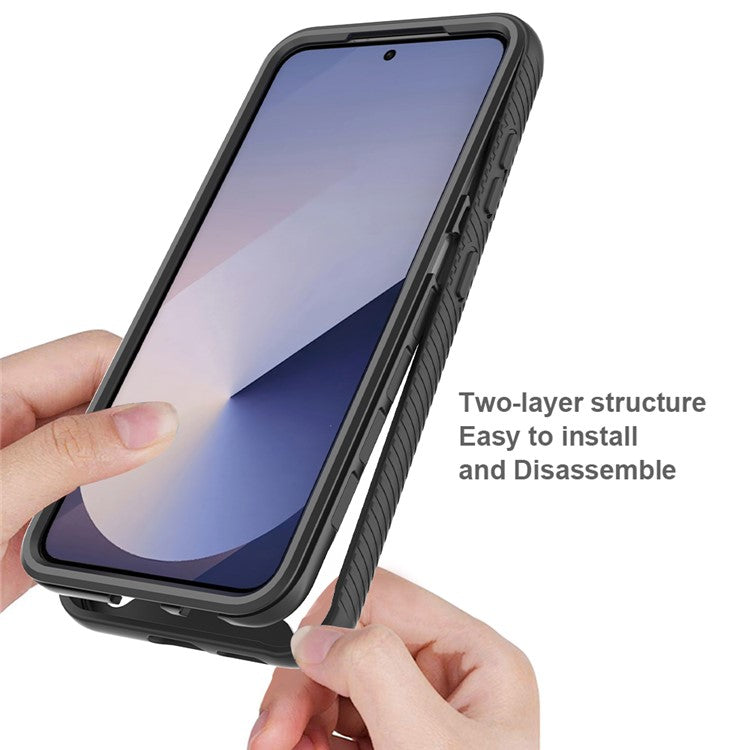 For Samsung Galaxy S25 Case Anti-Drop 2-in-1 PC+TPU Phone Cover - Black