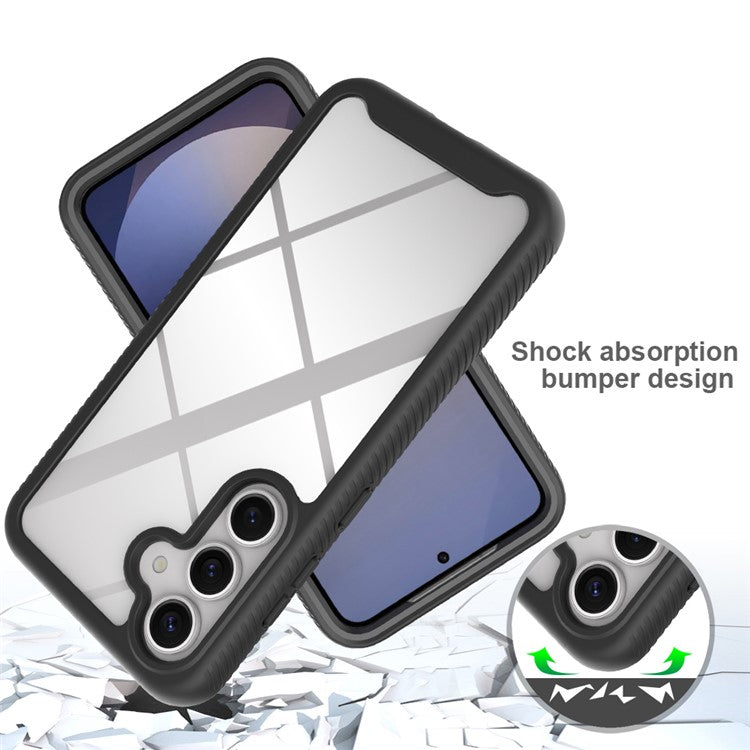 For Samsung Galaxy S25 Case Anti-Drop 2-in-1 PC+TPU Phone Cover - Black