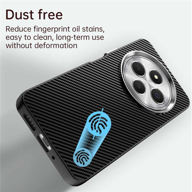 For Xiaomi Redmi 14C 4G / 14R 5G / A4 5G / A3 Pro 4G / Poco C75 4G Case Cell Phone Hybrid Back Cover Carbon Fiber Texture - Black