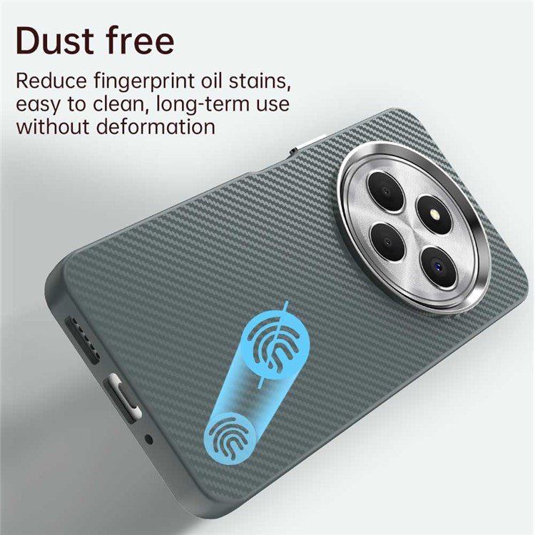 For Xiaomi Redmi 14C 4G / 14R 5G / A4 5G / A3 Pro 4G / Poco C75 4G Case Cell Phone Hybrid Back Cover Carbon Fiber Texture - Grey