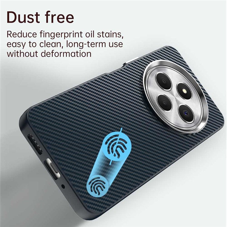 For Xiaomi Redmi 14C 4G / 14R 5G / A4 5G / A3 Pro 4G / Poco C75 4G Case Cell Phone Hybrid Back Cover Carbon Fiber Texture - Blue