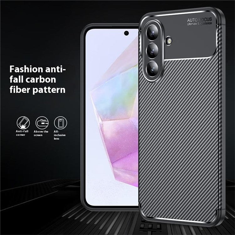 For Samsung Galaxy A36 5G Case Carbon Fiber Texture TPU Phone Cover Heat Dissipation