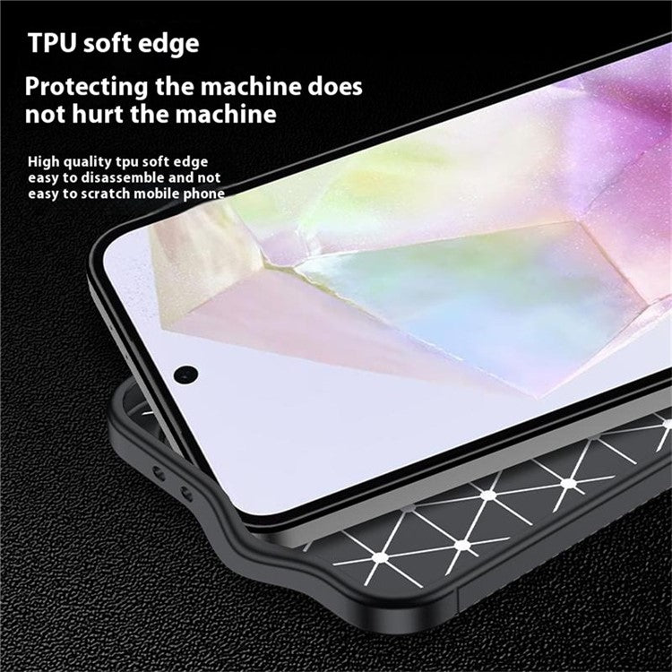 For Samsung Galaxy A36 5G Case Carbon Fiber Texture TPU Phone Cover Heat Dissipation