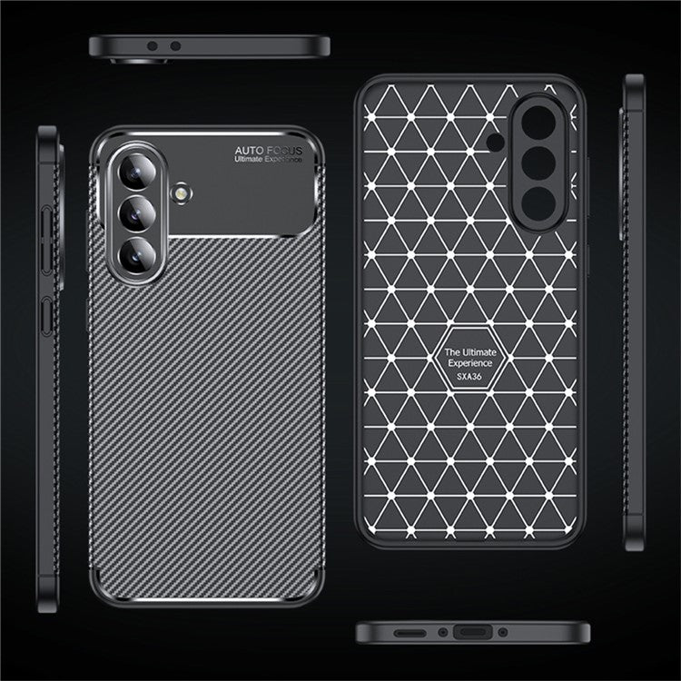 For Samsung Galaxy A36 5G Case Carbon Fiber Texture TPU Phone Cover Heat Dissipation