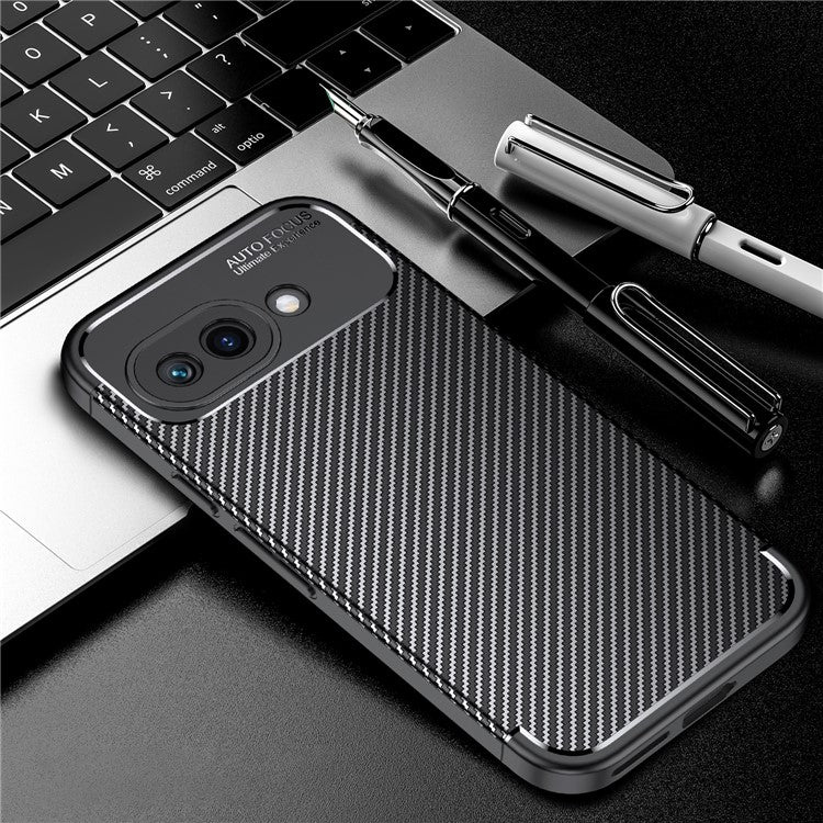 For Google Pixel 9a Case Carbon Fiber Texture TPU Phone Cover Heat Dissipation