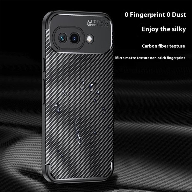 For Google Pixel 9a Case Carbon Fiber Texture TPU Phone Cover Heat Dissipation