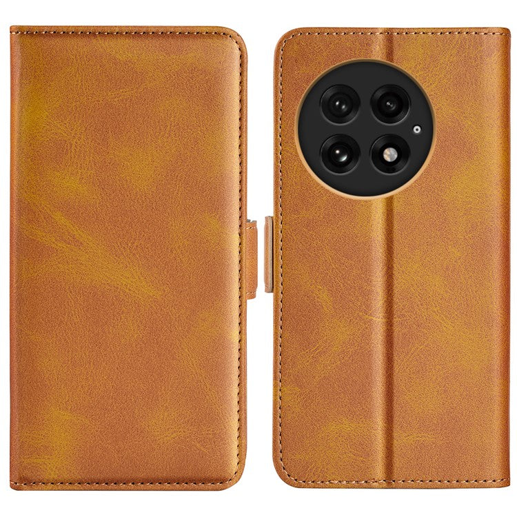 For OnePlus 13 Stand Case Calf Texture Leather Wallet Phone Cover - Yellow