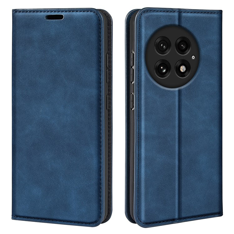 For OnePlus 13 Case Skin-Touch Leather Wallet Phone Cover - Blue