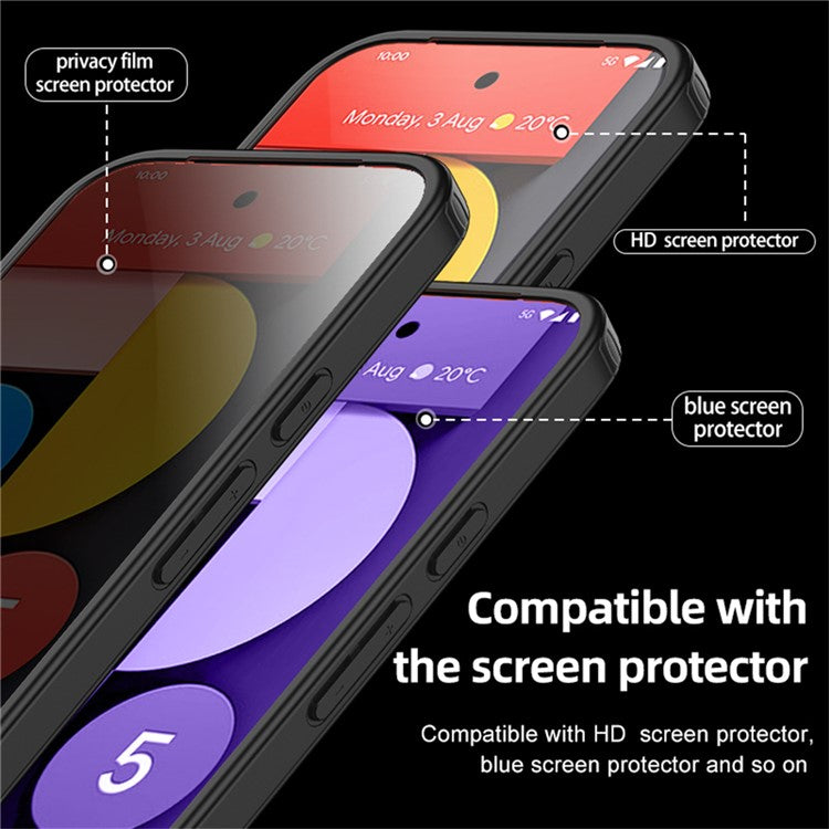 For Google Pixel 9a Case PC+TPU Phone Cover Airbag Protection - Transparent