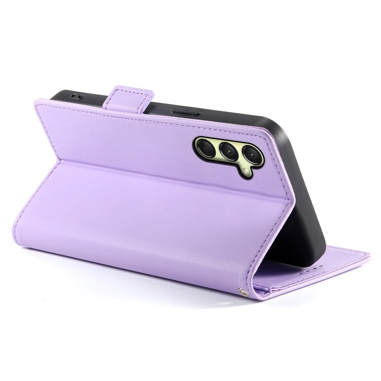 DF-010 For Samsung Galaxy A26 5G Stand Case PU Leather Wallet Phone Cover - Purple