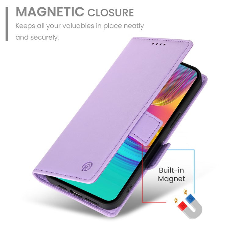 DF-010 For Samsung Galaxy A26 5G Stand Case PU Leather Wallet Phone Cover - Purple