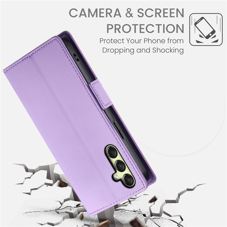 DF-010 For Samsung Galaxy A26 5G Stand Case PU Leather Wallet Phone Cover - Purple