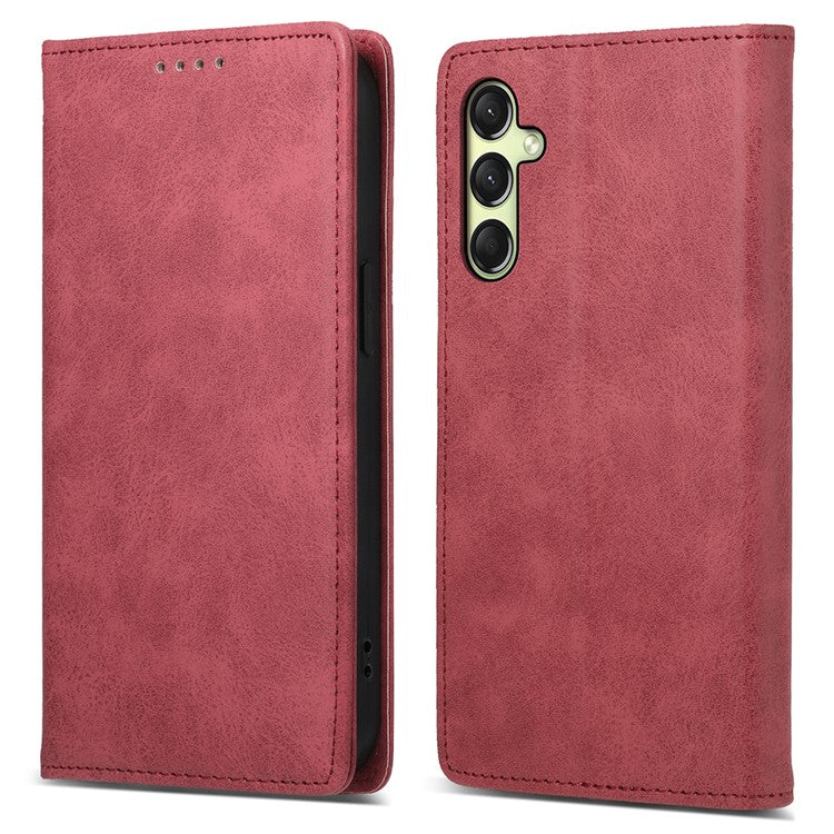 DF-05 For Samsung Galaxy A26 5G Wallet Case RFID Blocking PU Leather Phone Cover - Red