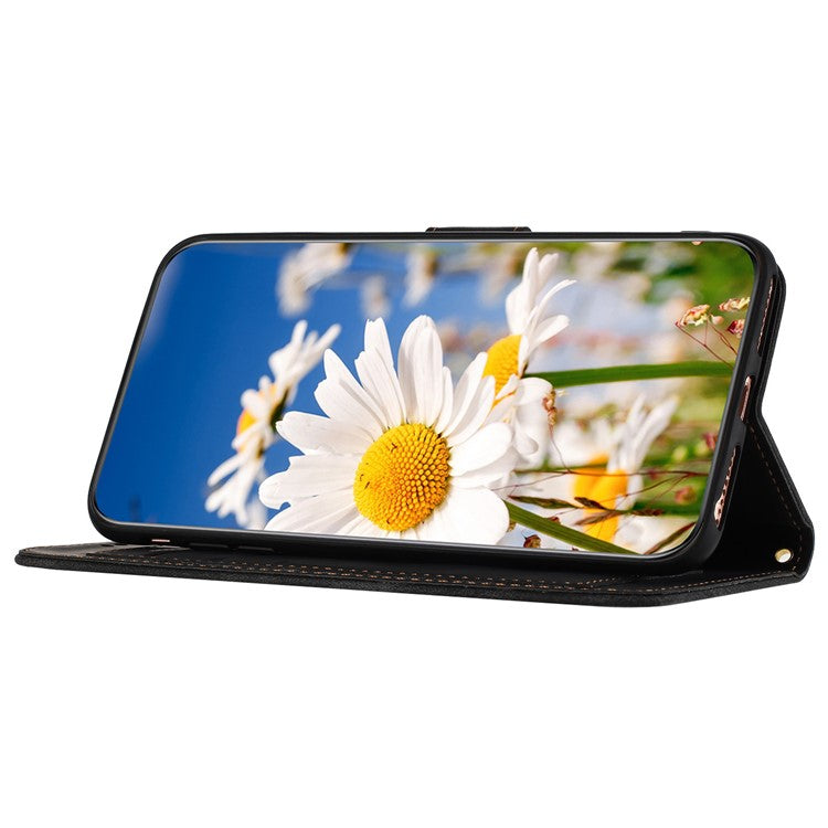 For Xiaomi Redmi Note 14 5G Case PU Leather Floral Phone Cover with Card Slots - Black